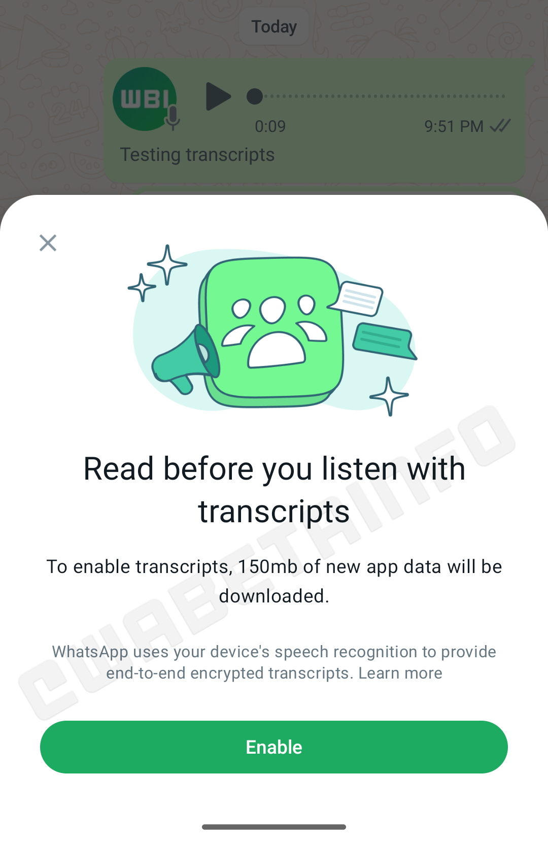 WhatsApp работает над функцией расшифровки голосовых сообщений в текст ...